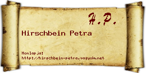 Hirschbein Petra névjegykártya