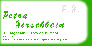 petra hirschbein business card